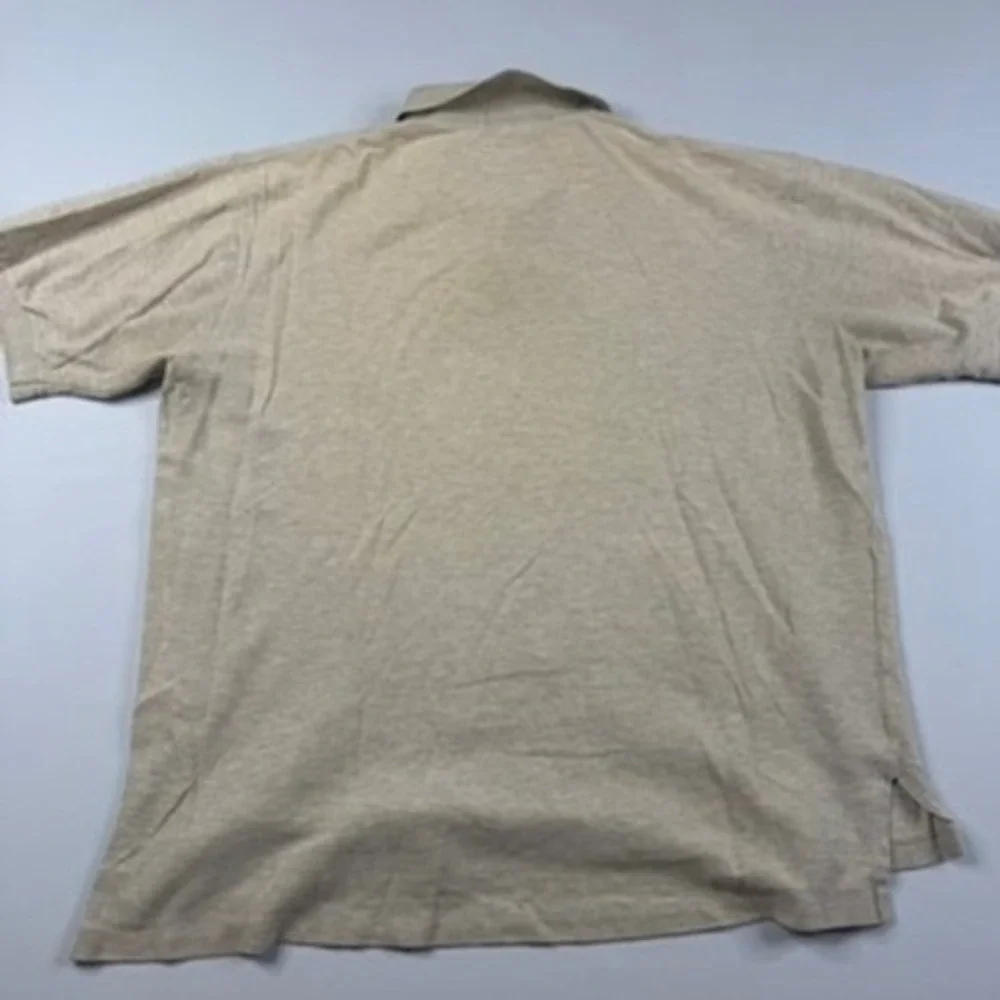 Polo Ralph Lauren‎ Mens Large Tan Heather Cotton Pique Short Sleeve Polo Shirt